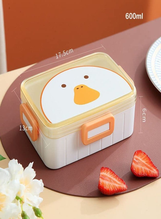 Shivaaro Lunch Box 2 Compartment Lunch Boxes Reusable Microwave Freezer Safe Food Containers for Adults and Kids (Multicolor) - Image 2